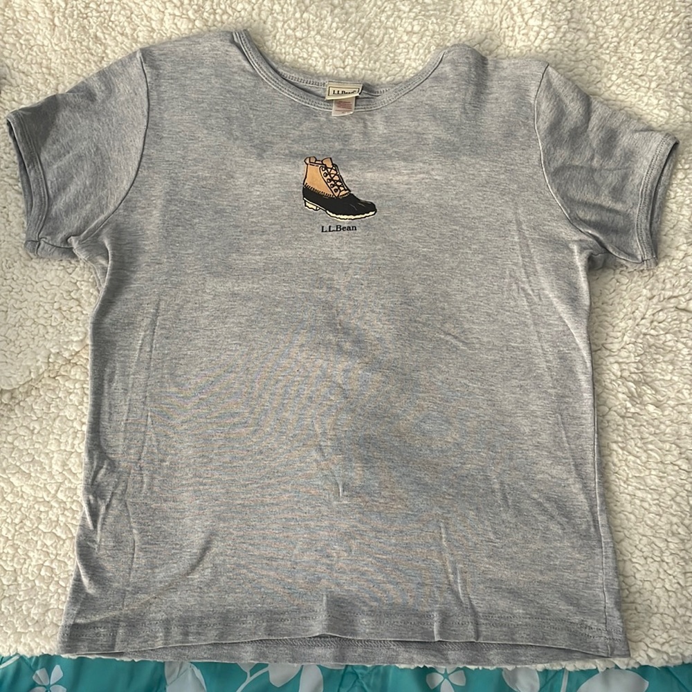 LL Bean short sleeve gray shirt